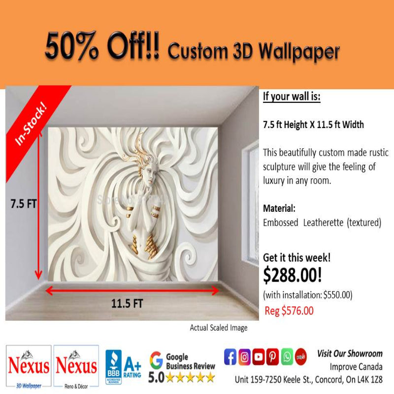 In-Stock Custom 3D Wallpaper Rustic Sculpture SKU# WAL0609